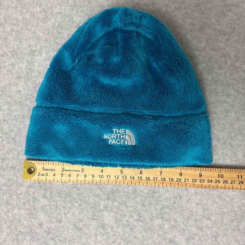 The North Face Kids Blue Fleece Fuzzy Youth Small Beanie Hat - Picture 3 of 5